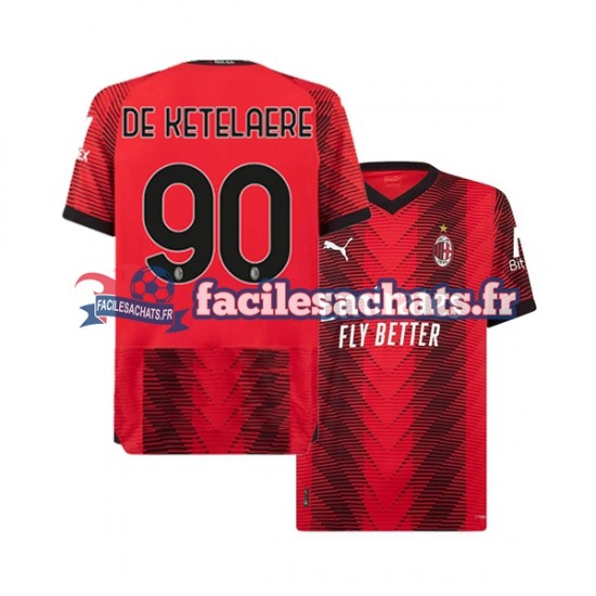 Maillot AC Milan Charles De Ketelaere 90 2023-2024 Domicile Homme MC