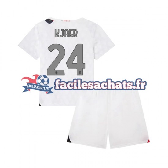 Maillot AC Milan Simon Kjaer 24 2023-2024 Extérieur Enfant MC