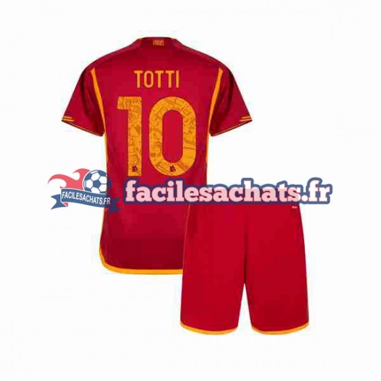 Maillot AS Rome Totti 10 2023-2024 Domicile Enfant MC