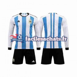 Maillot Argentine 3 Stars World Cup 2022 Domicile Enfant ML