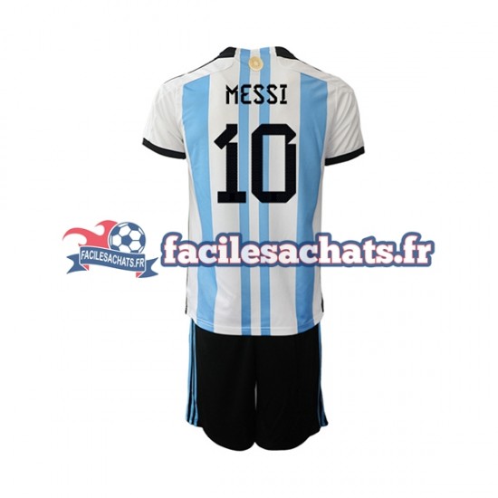 Maillot Argentine Messi 10 World Cup 2022 Domicile Enfant MC