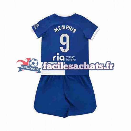 Maillot Atlético Madrid Memphis Depay 9 2023-2024 Extérieur Enfant MC