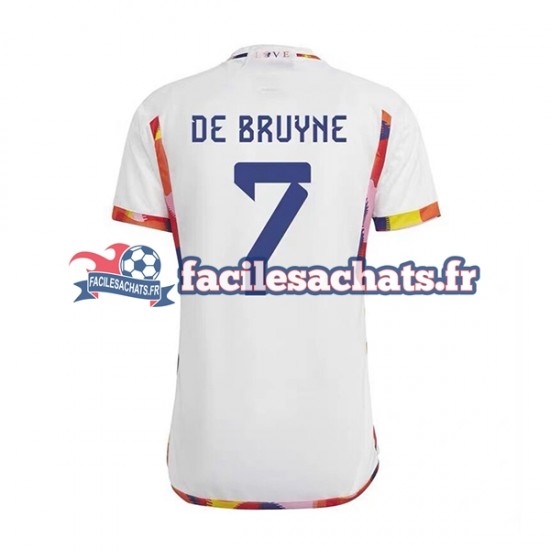 Maillot Belgique De Bruyne 7 World Cup 2022 Extérieur Homme MC