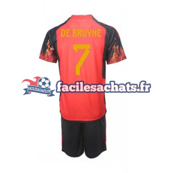 Maillot Belgique De Bruyne 7 World Cup 2022 Domicile Enfant MC