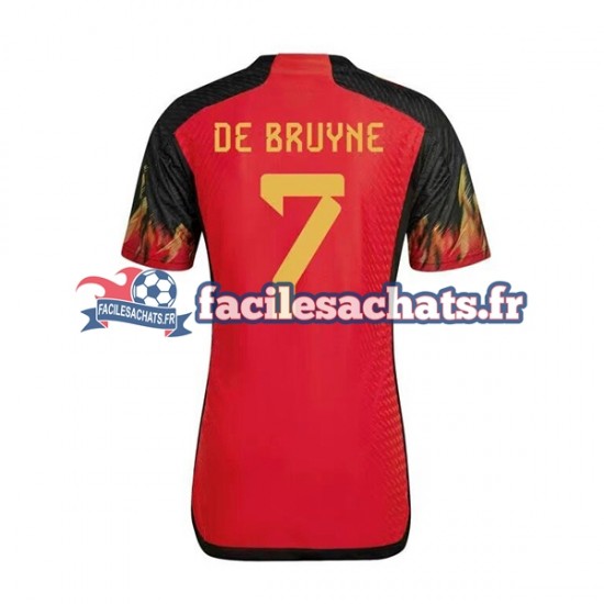 Maillot Belgique De Bruyne 7 World Cup 2022 Domicile Homme MC