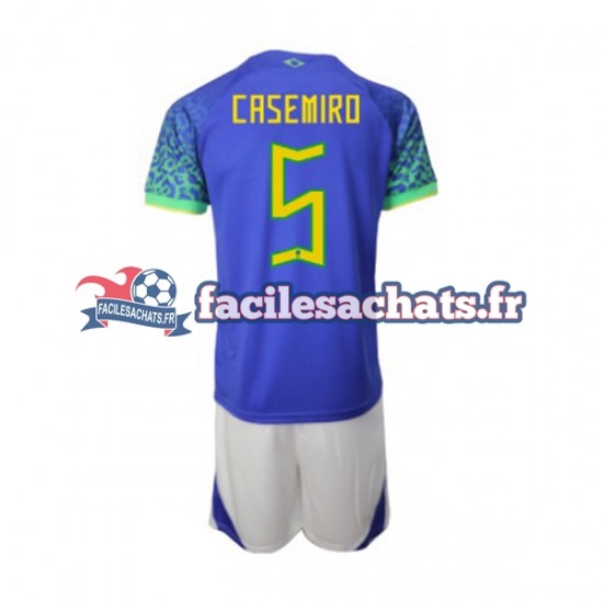 Maillot Brésil Casemiro 5 World Cup 2022 Extérieur Enfant MC