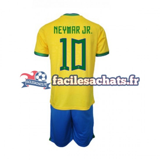 Maillot Brésil Neymar JR 10 World Cup 2022 Domicile Enfant MC