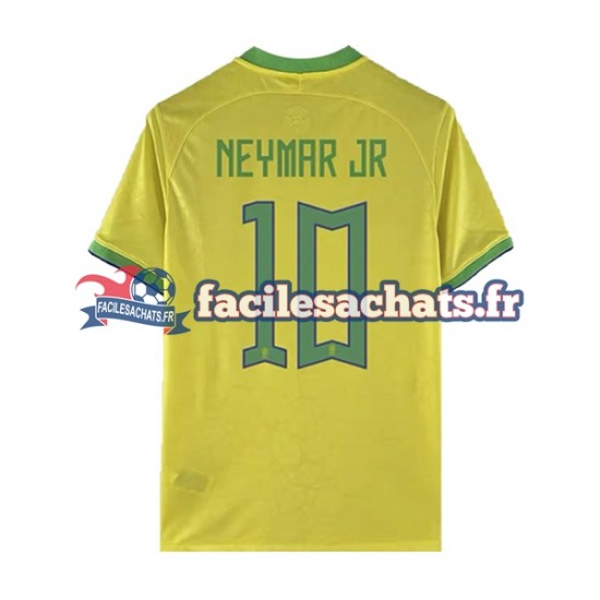 Maillot Brésil Neymar JR 10 World Cup 2022 Domicile Homme MC