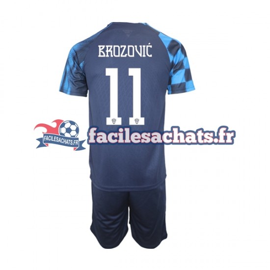 Maillot Croatie Brozovic 11 World Cup 2022 Extérieur Enfant MC