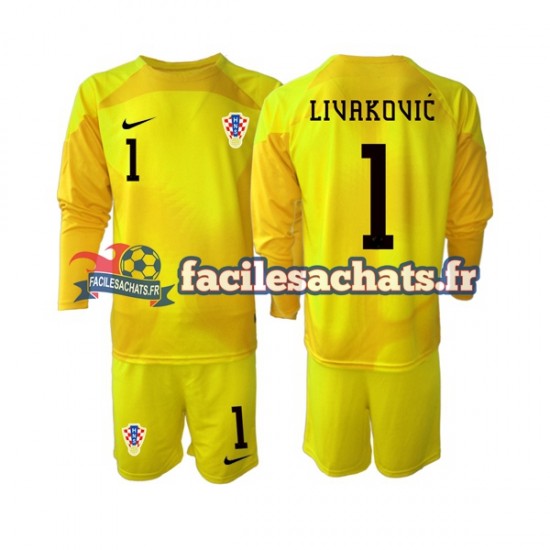 Maillot Croatie Dominik Livakovic 1 World Cup 2022 Gardien Domicile Enfant ML