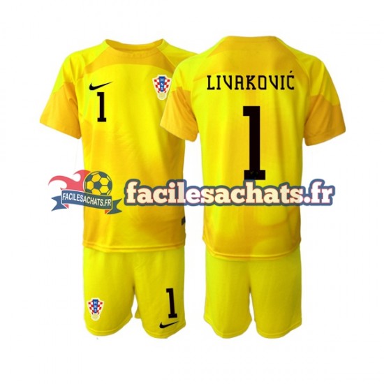 Maillot Croatie Dominik Livakovic 1 World Cup 2022 Gardien Domicile Enfant MC