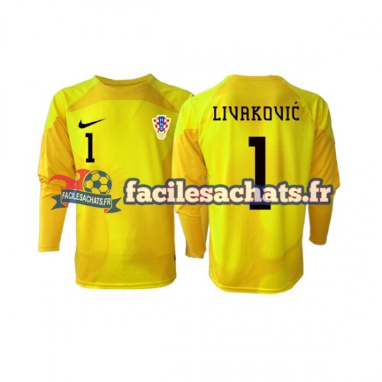 Maillot Croatie Dominik Livakovic 1 World Cup 2022 Gardien Domicile Homme ML