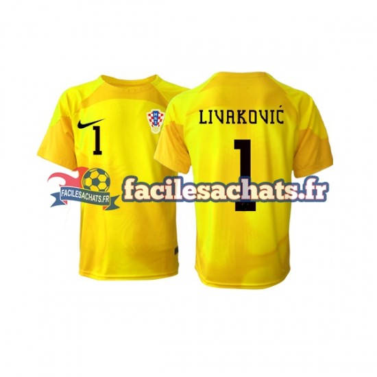 Maillot Croatie Dominik Livakovic 1 World Cup 2022 Gardien Domicile Homme MC