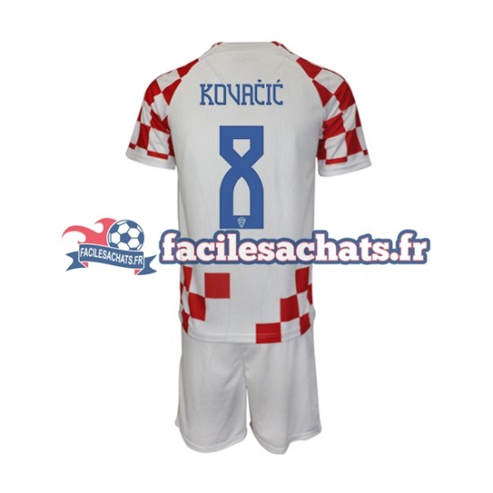 Maillot Croatie Kovacic 8 World Cup 2022 Domicile Enfant MC