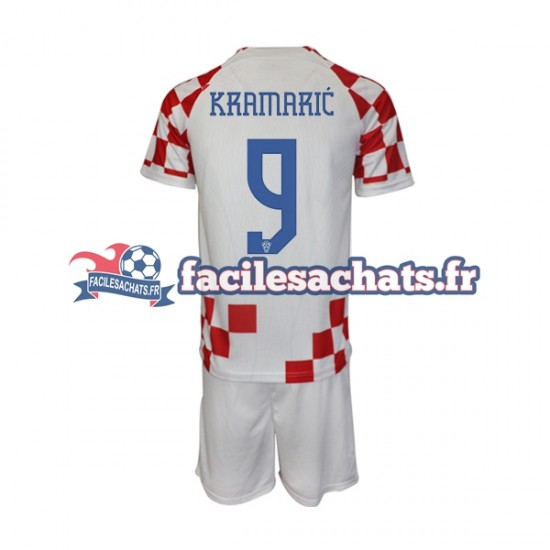 Maillot Croatie Kramaric 9 World Cup 2022 Domicile Enfant MC