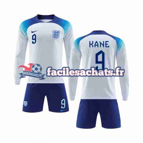 Maillot Angleterre Kane 9 World Cup 2022 Domicile Enfant ML