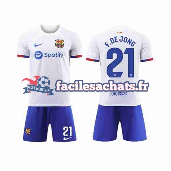 Maillot FC Barcelone Frenkie de Jong 21 2023-2024 Extérieur Enfant MC