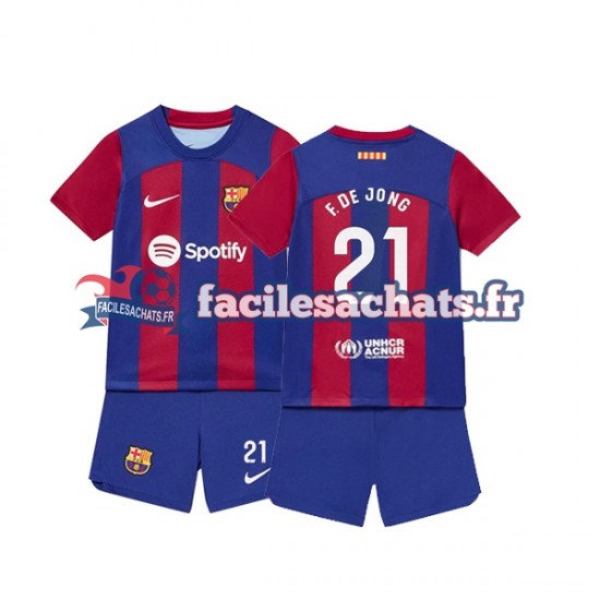 Maillot FC Barcelone Frenkie de Jong 21 2023-2024 Domicile Enfant MC