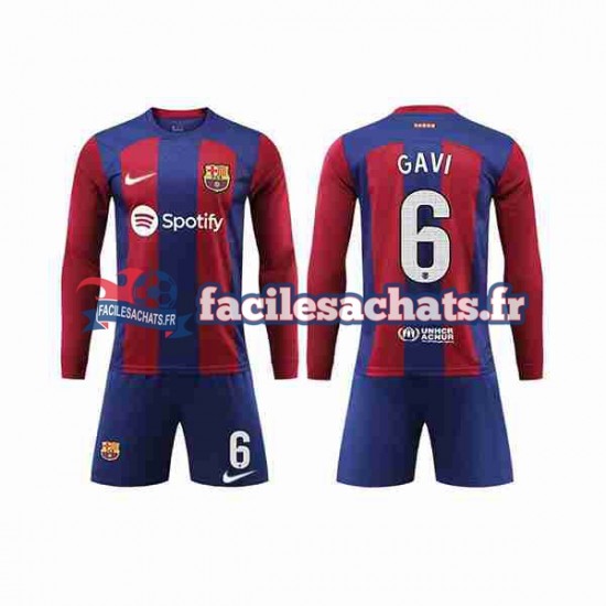 Maillot FC Barcelone GAVI 6 2023-2024 Domicile Enfant ML