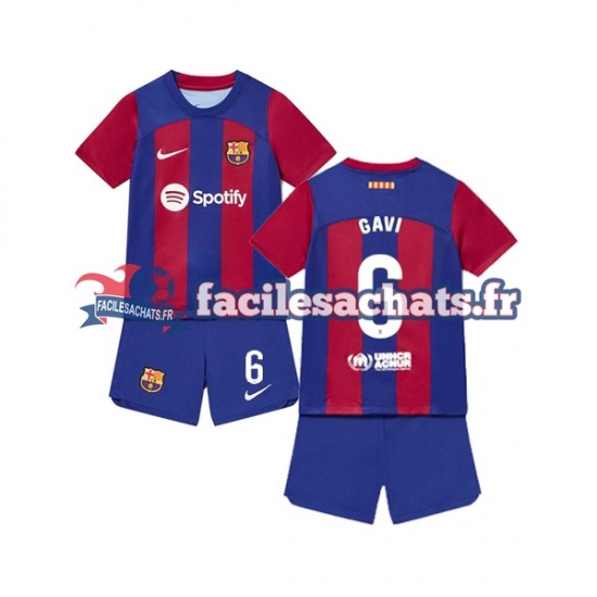 Maillot FC Barcelone Gavi 6 2023-2024 Domicile Enfant MC