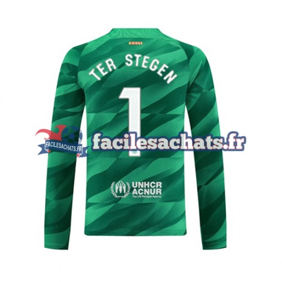 Maillot FC Barcelone Ter Stegen 1 2023-2024 Gardien Domicile Homme ML