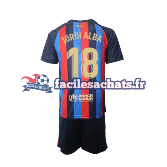 Maillot FC Barcelone Jordi Alba 18 2022-2023 Domicile Enfant MC