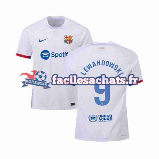 Maillot FC Barcelone LEWANDOWSKI 9 2023-2024 Extérieur Homme MC