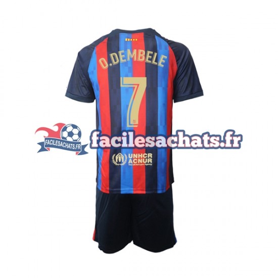 Maillot FC Barcelone Ousmane Dembele 7 2022-2023 Domicile Enfant MC