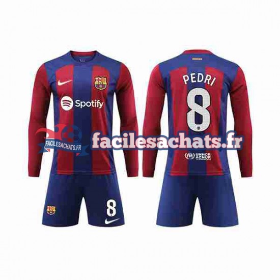 Maillot FC Barcelone Pedri 8 2023-2024 Domicile Enfant ML