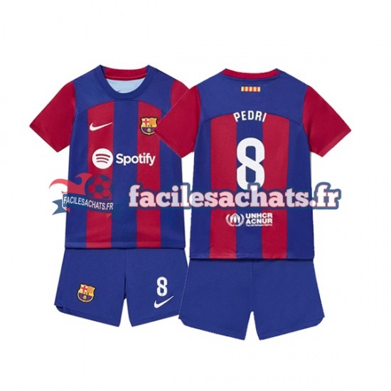 Maillot FC Barcelone Pedri 8 2023-2024 Domicile Enfant MC