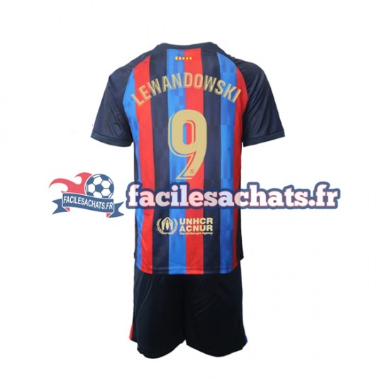 Maillot FC Barcelone Robert Lewandowski 9 2022-2023 Domicile Enfant MC