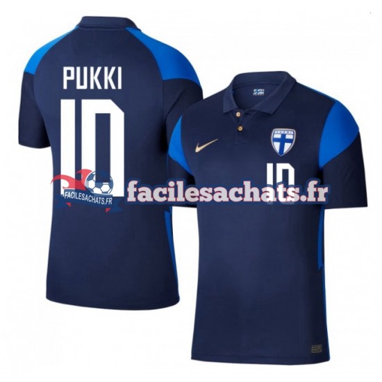 Maillot Finlande Teemu Pukki 10 Euro 2020 Extérieur Homme MC