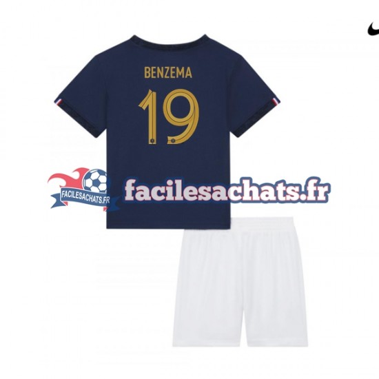 Maillot France Benzema 19 World Cup 2022 Domicile Enfant MC