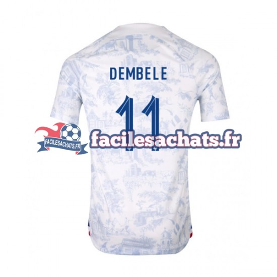 Maillot France Dembele 11 World Cup 2022 Extérieur Homme MC