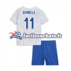 Maillot France Dembele 11 World Cup 2022 Extérieur Enfant MC