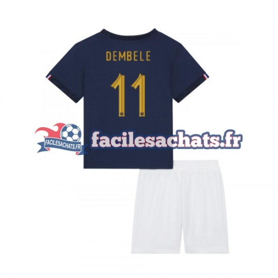 Maillot France Dembele 11 World Cup 2022 Domicile Enfant MC