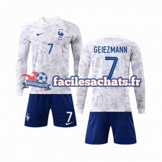 Maillot France Griezmann 7 World Cup 2022 Extérieur Enfant ML