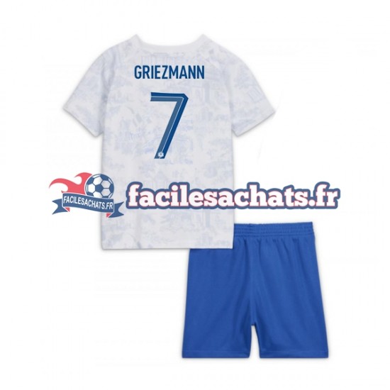 Maillot France Griezmann 7 World Cup 2022 Extérieur Enfant MC