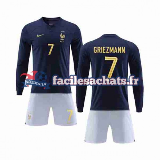 Maillot France Griezmann 7 World Cup 2022 Domicile Enfant ML