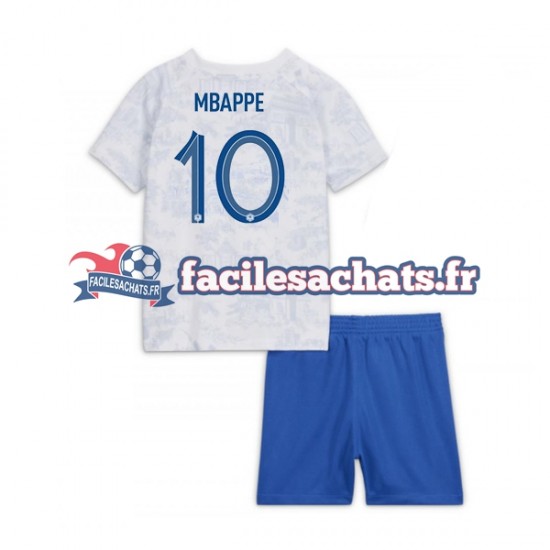 Maillot France Mbappe 10 World Cup 2022 Extérieur Enfant MC