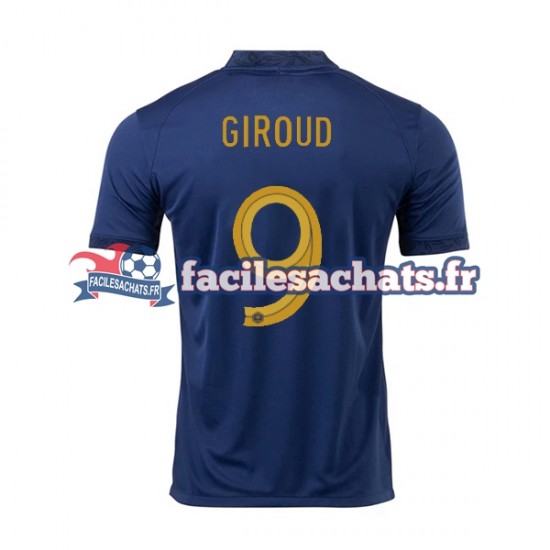 Maillot France Olivier Giroud 9 World Cup 2022 Domicile Homme MC