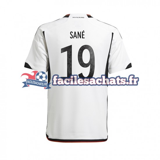 Maillot Allemagne Sane 19 World Cup 2022 Domicile Homme MC