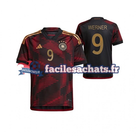 Maillot Allemagne Timo Werner 9 World Cup 2022 Extérieur Homme MC