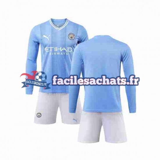 Maillot Manchester City 2023-2024 Domicile Enfant ML