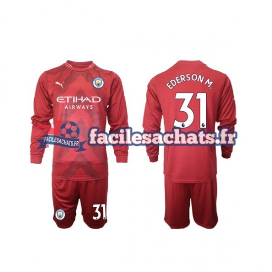 Maillot Manchester City Ederson M 31 2022-2023 Gardien Domicile Enfant ML