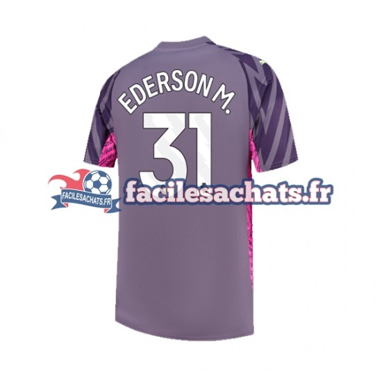 Maillot Manchester City Ederson Moraes 31 2023-2024 Gardien Extérieur Homme MC