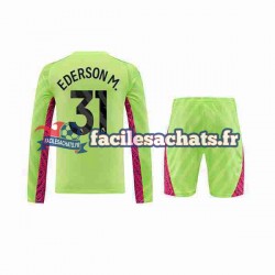 Maillot Manchester City Ederson Moraes 31 2023-2024 Gardien 3ème Enfant ML