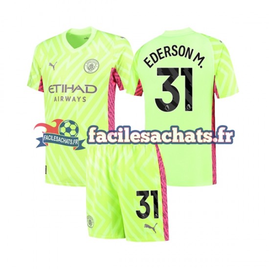 Maillot Manchester City Ederson Moraes 31 2023-2024 Gardien 3ème Enfant MC