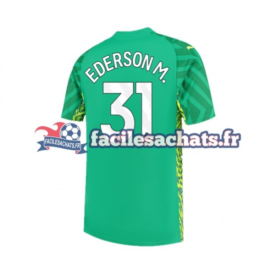 Maillot Manchester City Ederson Moraes 31 2023-2024 Gardien Domicile Homme MC