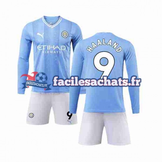 Maillot Manchester City Haaland 9 2023-2024 Domicile Enfant ML